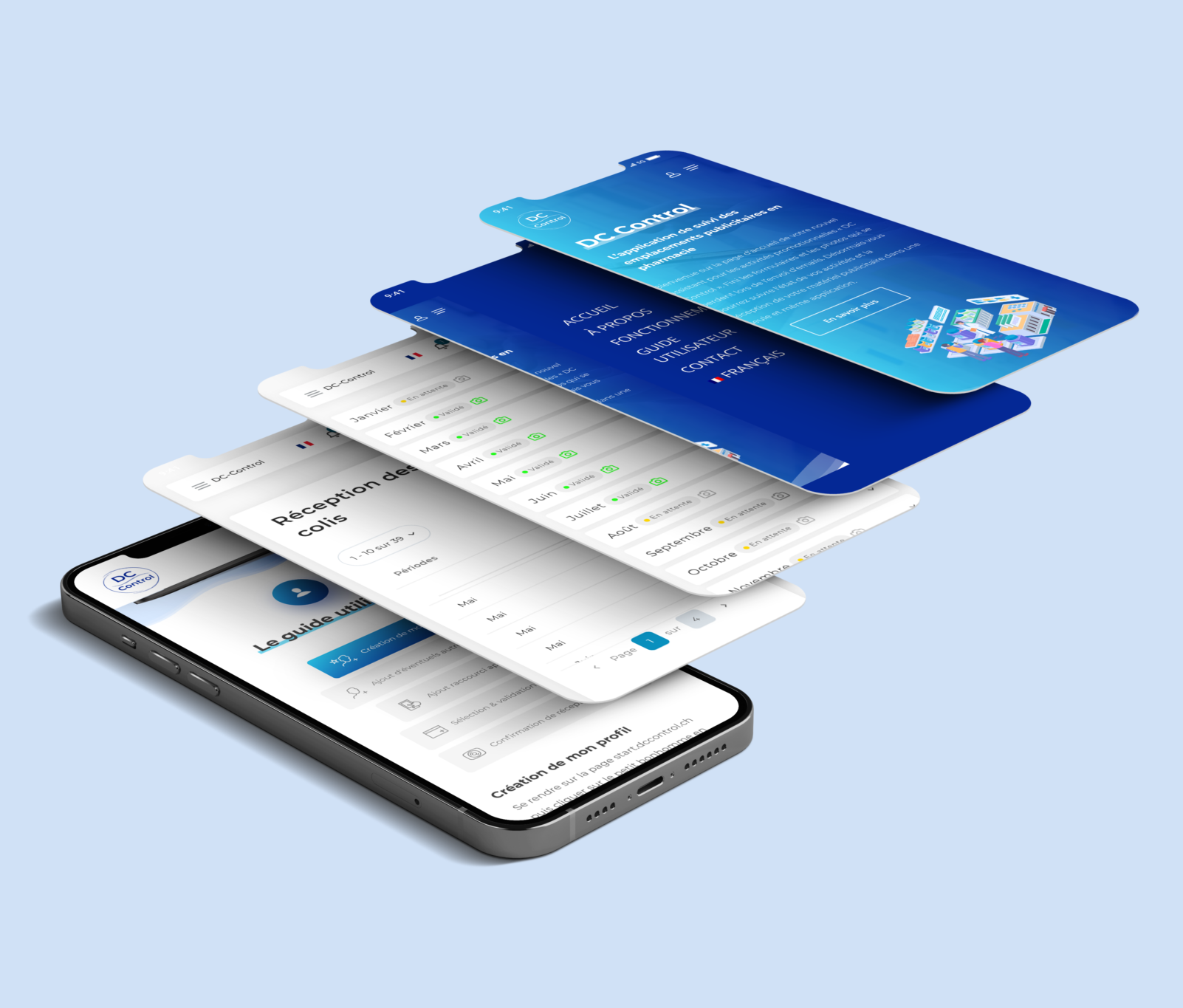 Application DC Control développée sur mesure