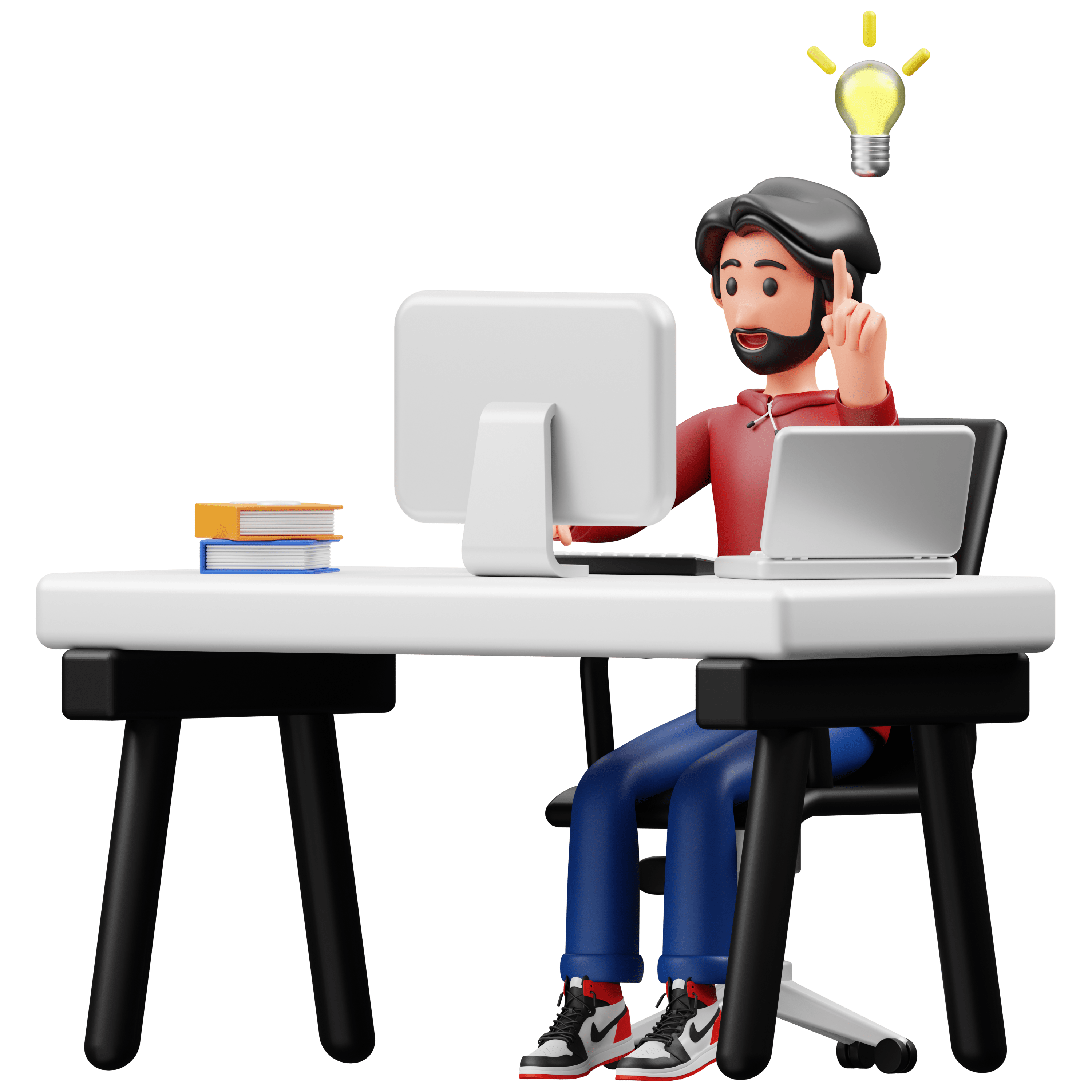 Illustration d'un développeur ayant une idée