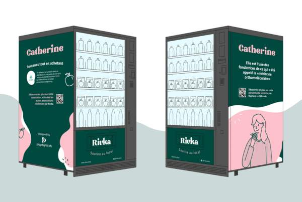Illustration d'une machine de vente automatique pour Rivka
